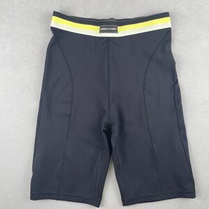 Savage X Fenty Shorts Womens XS Black Yellow Bike Compression Athletic Gym Logo